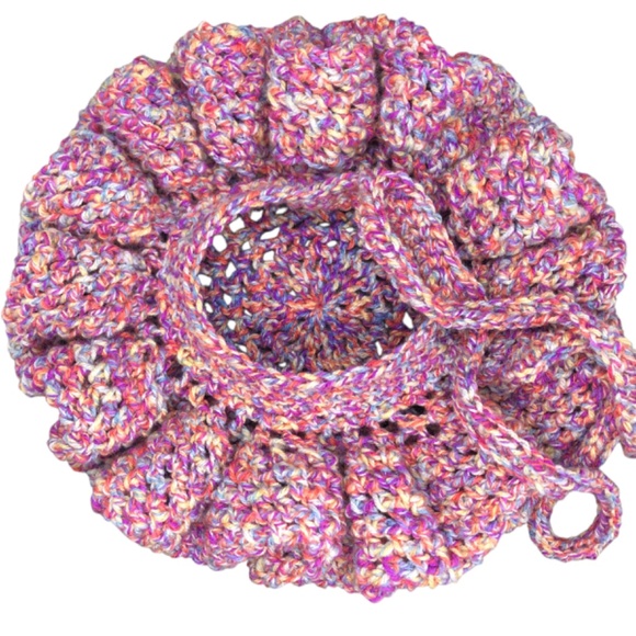 Crochet Hodgy Bonnet Style Beanie – Colorful Adjustable Hair Bonnet with Tie M/L main image 5